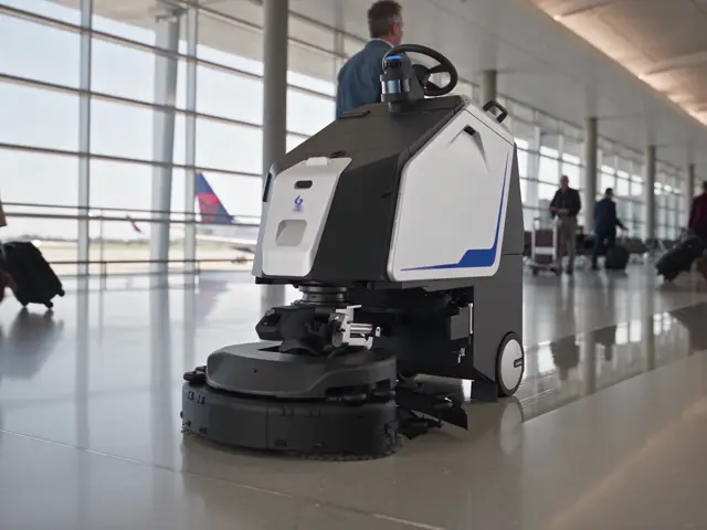 TIDE 75 scrubber working an airport concourse
